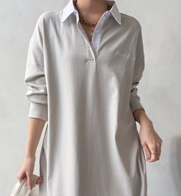  「【WEB限定】ワンポイント刺繍ポロシャツワンピース」|ワンピース|