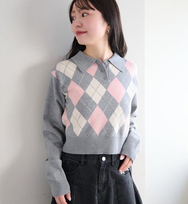  「アーガイルポロニット」|ニット・セーター|