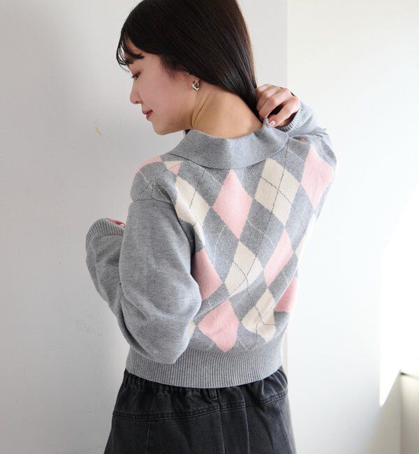  「アーガイルポロニット」|ニット・セーター|