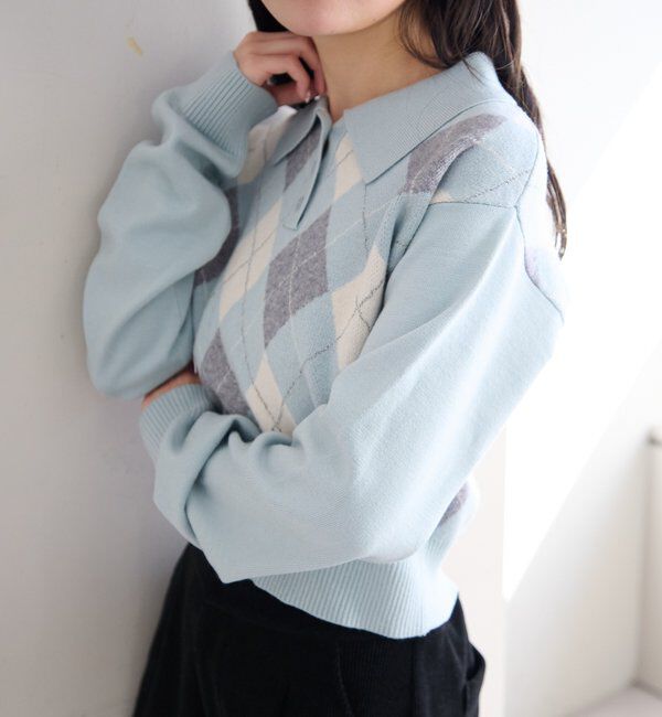  「アーガイルポロニット」|ニット・セーター|