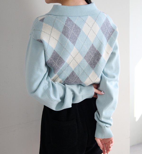  「アーガイルポロニット」|ニット・セーター|