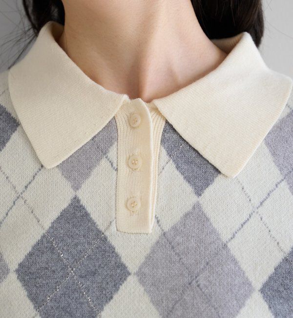  「アーガイルポロニット」|ニット・セーター|