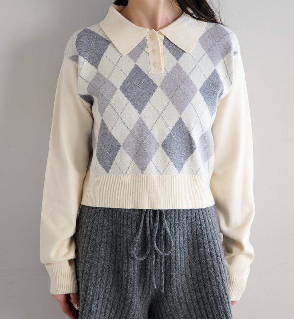  「アーガイルポロニット」|ニット・セーター|