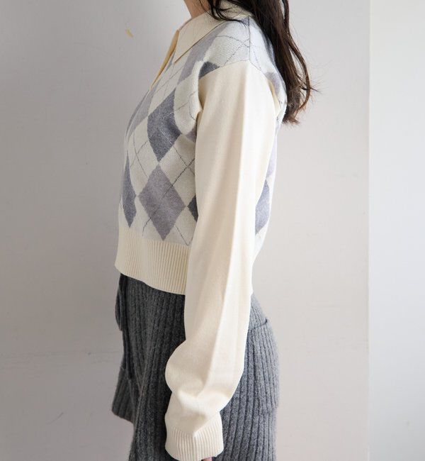  「アーガイルポロニット」|ニット・セーター|
