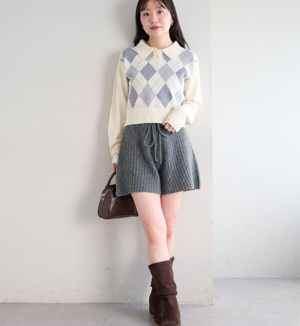  「アーガイルポロニット」|ニット・セーター|