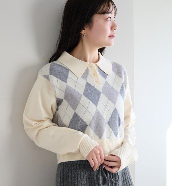  「アーガイルポロニット」|ニット・セーター|