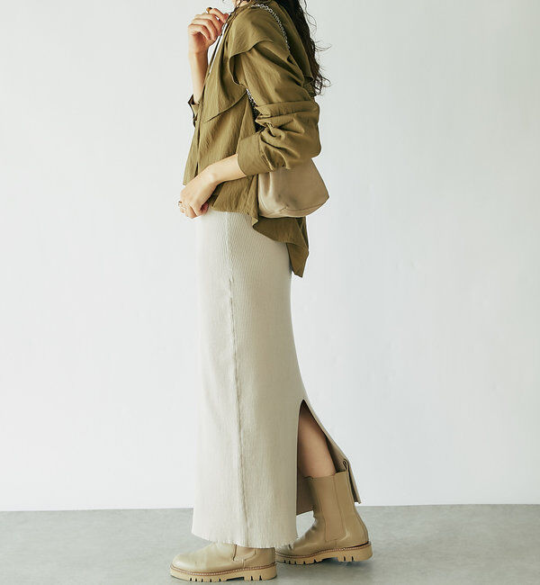  「【マイナス3kg/レビュー高評価☆】リブタイトスカート」|スカート|