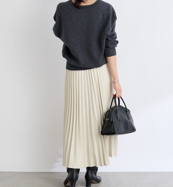  「【リバイバル/ウエストゴムで着やすい】レザーライクプリーツスカート」|スカート|