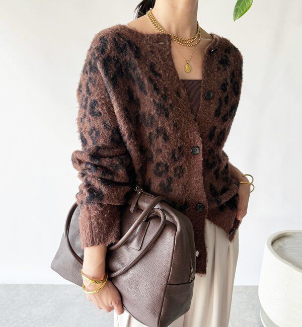  「レオパードシャギーニット」|ニット・セーター|ブラウン