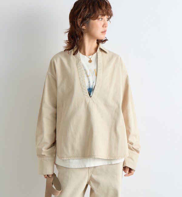  「【MONN.:.(モン)】スキッパーデニムシャツ」|シャツ・ブラウス|