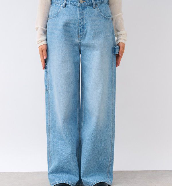  「【MONN.:.(モン)】ルーズペインターデニム」|デニム|