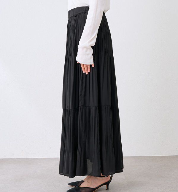  「【上品見え】ティアードプリーツスカート」|スカート|