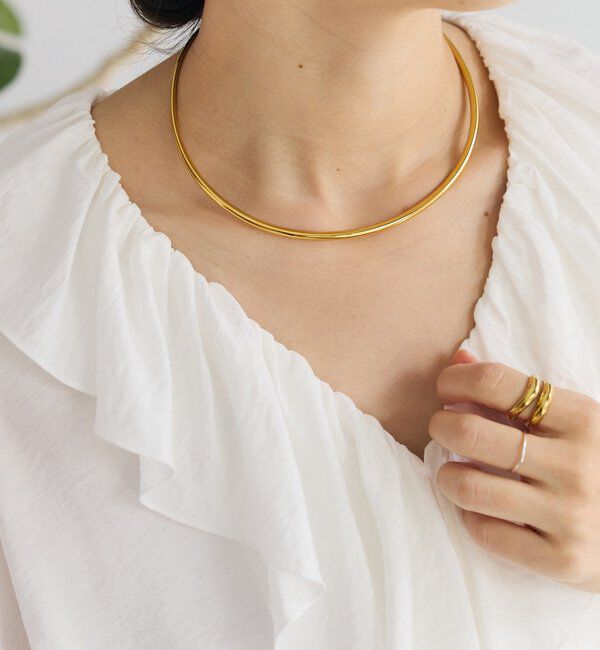  「予約【R.good（アールドットグッド）】ラウンドチョーカー」|ネックレス|ゴールド