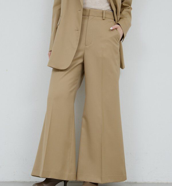  「【HERITANOVUM】【スリーピース対応】ウーステッドウールフレアパンツ」|チノ|