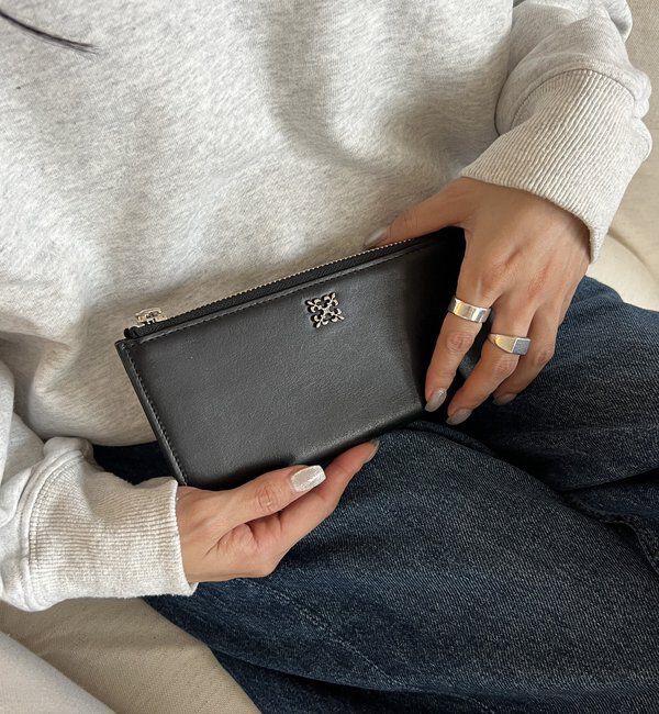  「ミニモノグラムプレートロングウォレット」|財布|ブラック