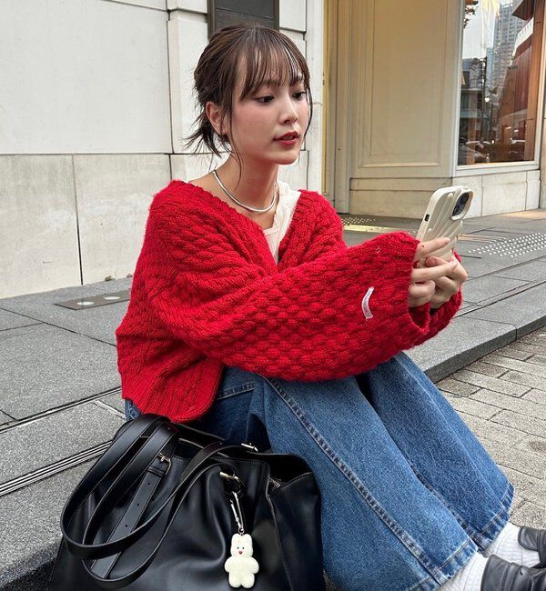  「ポコポコニットカーディガン」|カーディガン|