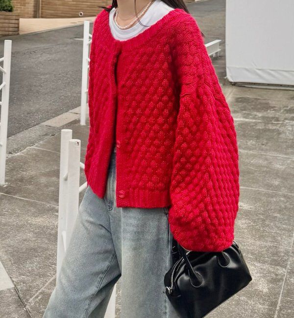  「ポコポコニットカーディガン」|カーディガン|