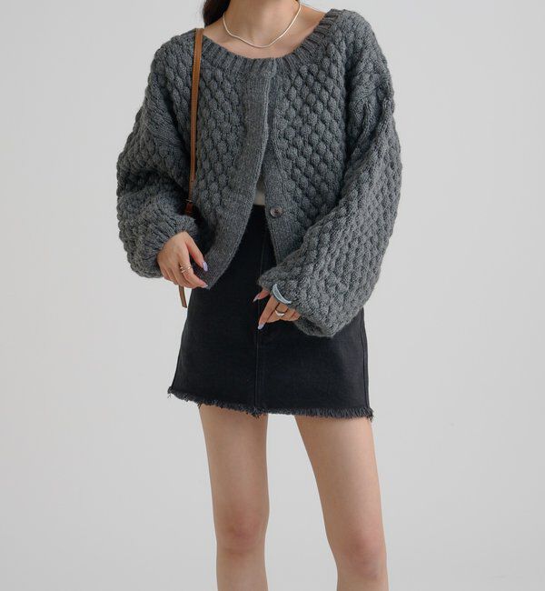  「ポコポコニットカーディガン」|カーディガン|