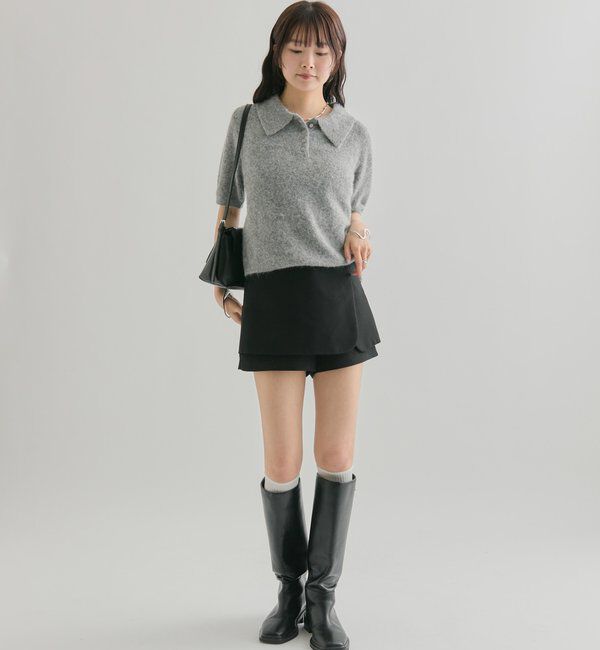  「衿付き半袖ニット」|ニット・セーター|