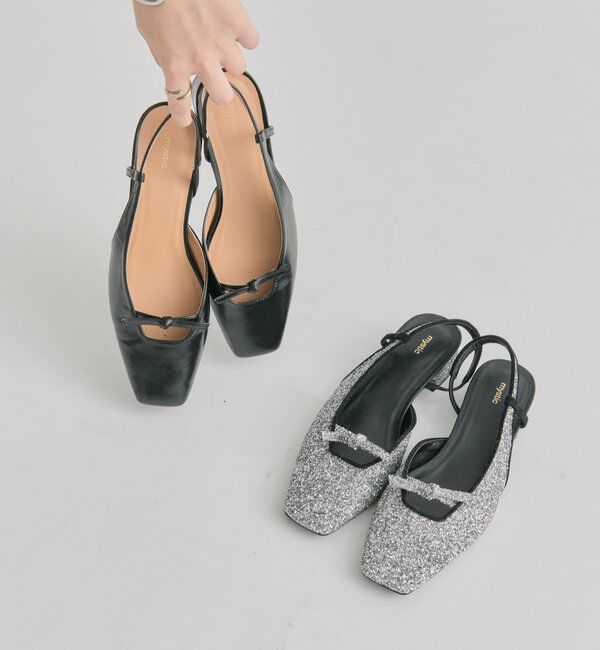  「スクエアトゥリボンパンプス」|パンプス|