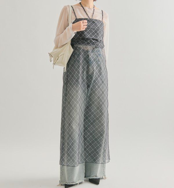  「シアーチェックキャミワンピース」|ワンピース|