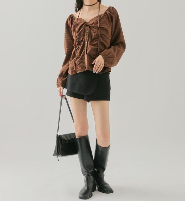  「長袖パフビスチェブラウス」|シャツ・ブラウス|