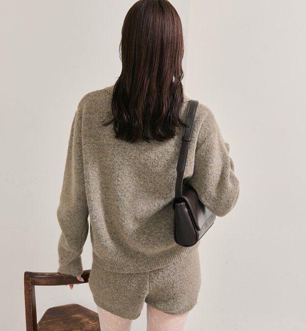  「襟付きプレートニットカーディガン」|カーディガン|