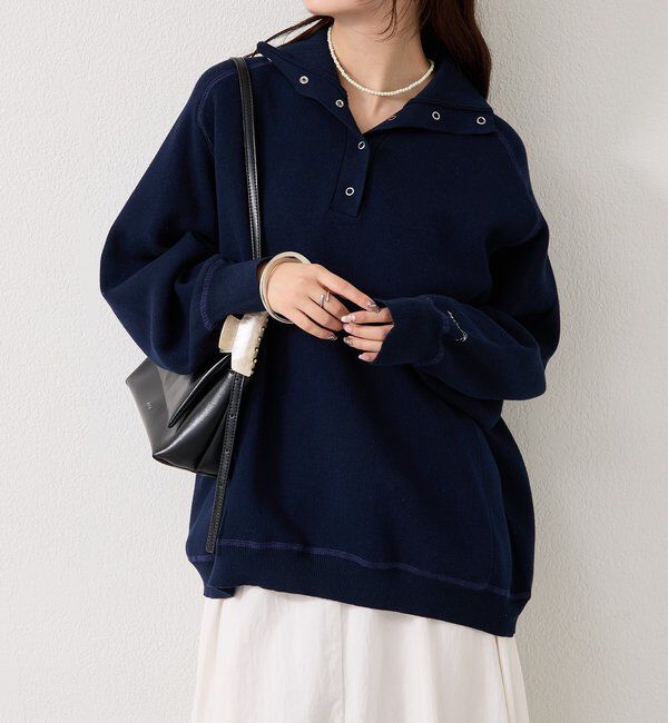  「スウェットライクヘンリーニット」|ニット・セーター|