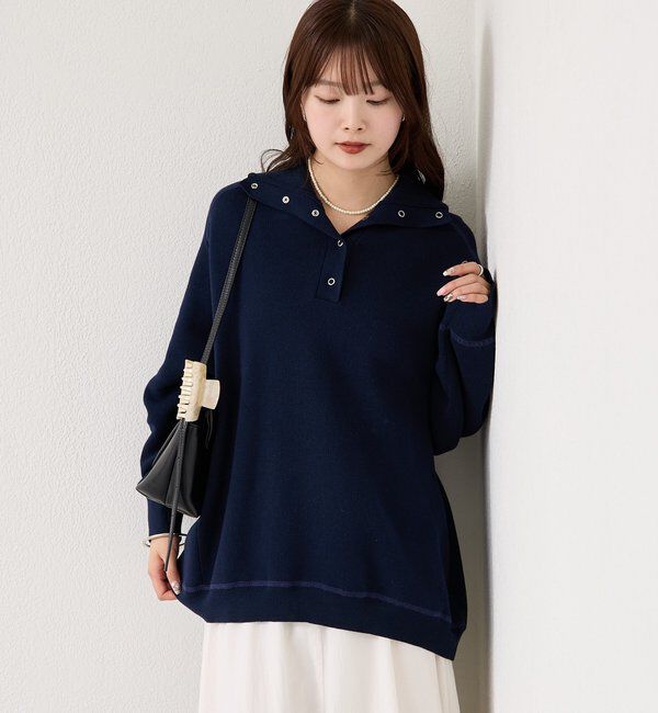  「スウェットライクヘンリーニット」|ニット・セーター|