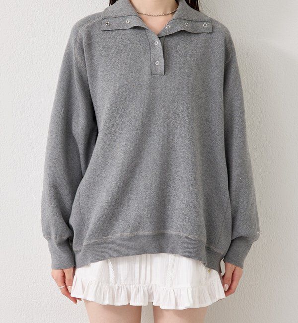  「スウェットライクヘンリーニット」|ニット・セーター|