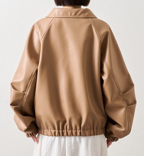  「バルーンスリーブフェイクレザーブルゾン」|ブルゾン・スタジャン|