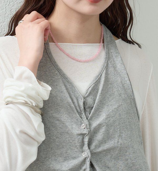  「クリアカラービーズネックレス」|リング|