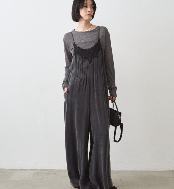  「レースサテンキャミオールインワン」|ワンピース|