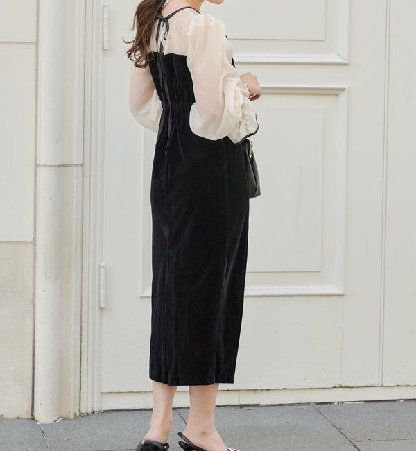  「【結婚式/ドレス/サイズ展開あり】配色シアーベアデザインワンピース」|ドレス|