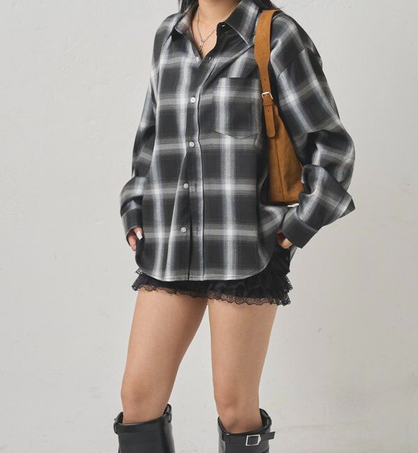  「KOOKYNオンブレチェックシャツ」|シャツ・ブラウス|