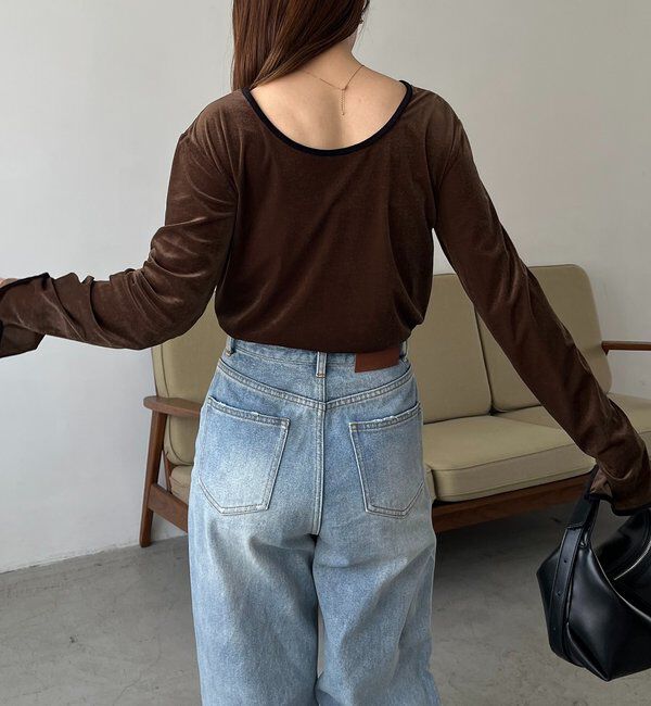  「【前後2WAY】ベロアリンガーTシャツ」|Tシャツ・カットソー|