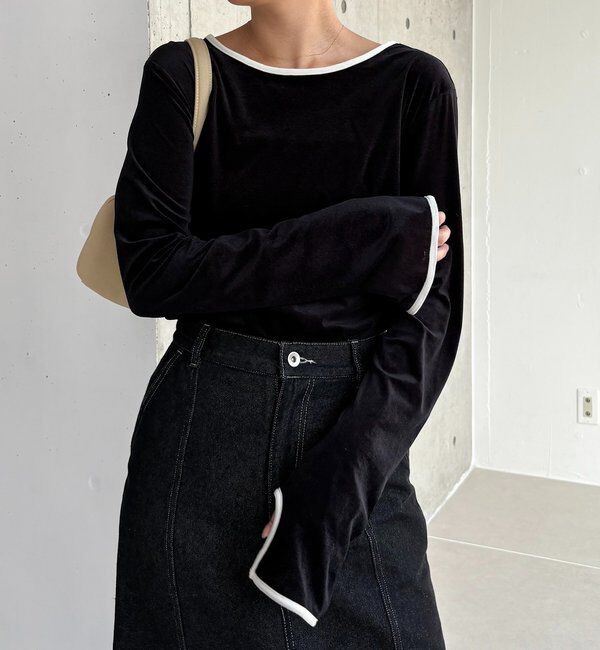  「【前後2WAY】ベロアリンガーTシャツ」|Tシャツ・カットソー|