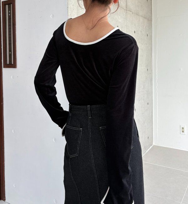  「【前後2WAY】ベロアリンガーTシャツ」|Tシャツ・カットソー|