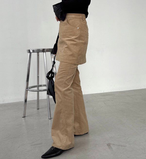  「【新色/レイヤード対応】コーデュロイ台形スカート」|スカート|