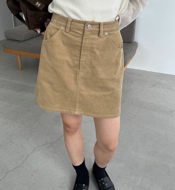  「【新色/レイヤード対応】コーデュロイ台形スカート」|スカート|