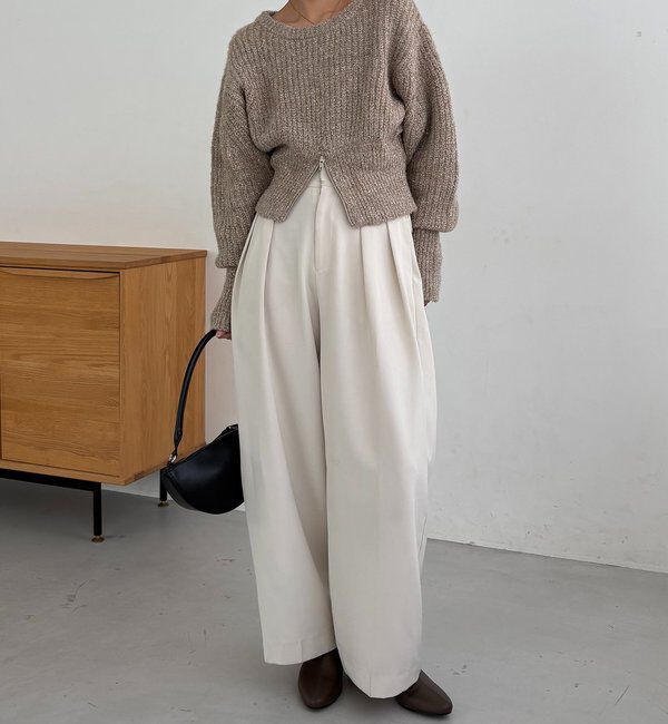  「裾ジップラメプルオーバー」|ニット・セーター|