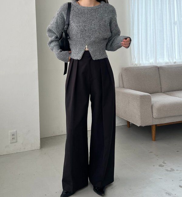  「裾ジップラメプルオーバー」|ニット・セーター|