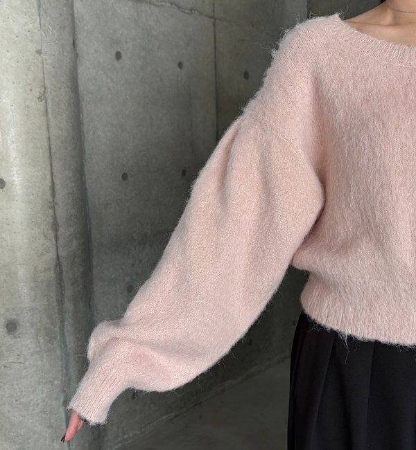  「【前後2WAY】モヘア起毛パフカーディガン」|カーディガン|