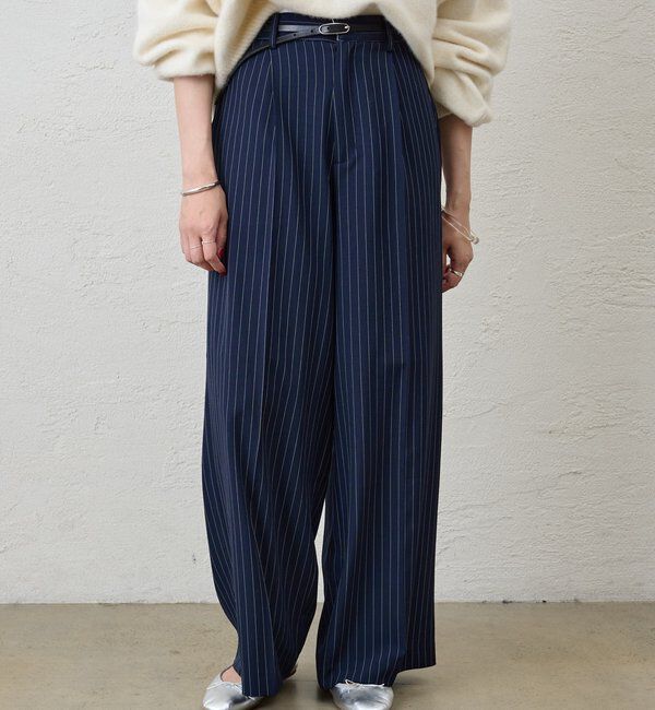  「ストライプウエストデザインパンツ」|チノ|