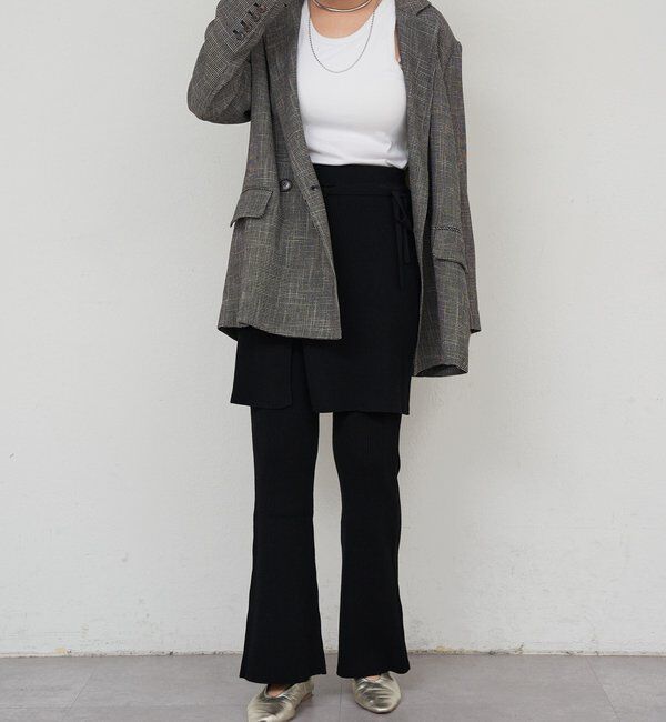  「ニットレイヤードパンツ」|チノ|