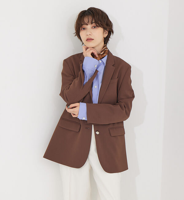 Rouge vif「ツィルシングルジャケット2」|テーラードジャケット|ブラウン