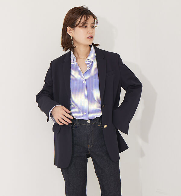 Rouge vif「ツィルシングルジャケット2」|テーラードジャケット|ネイビー