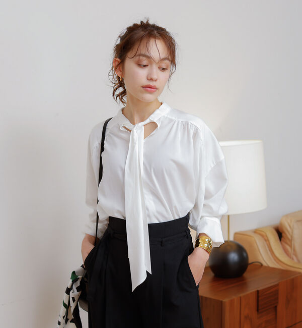 Rouge vif「前後 ２WAYギャザーボウタイブラウス」|シャツ・ブラウス|