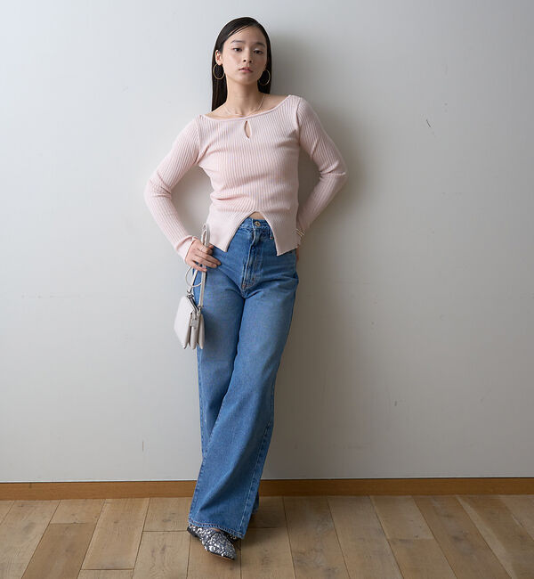 Rouge vif「【一部店舗限定】 カットアウトリブニット」|ニット・セーター|