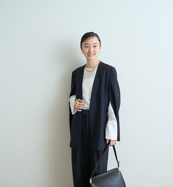 Rouge vif「クルーネック袖ギャザーシアーブラウス」|シャツ・ブラウス|